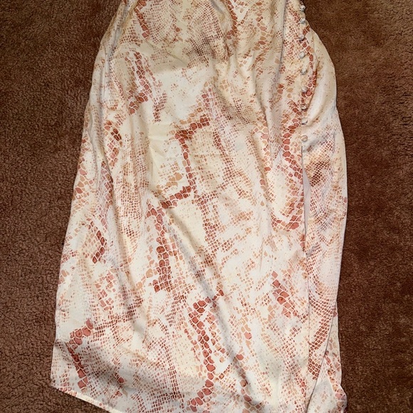 cupcakes & cashmere Asymmetrical Cream and Brown Skirt - Picture 1 of 3